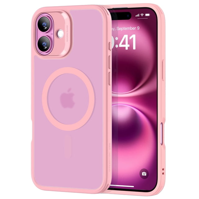 Funda de teléfono ESR para iPhone 16 Plus con MagSafe a prueba de golpes, rosa