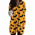 thumbnail image 1 of Camisones Naranjas de Halloween con Diseño de Murciélagos para Mujer, de Larga, Suaves, para Estar en Casa. Flor º 1 L, 1 of 3