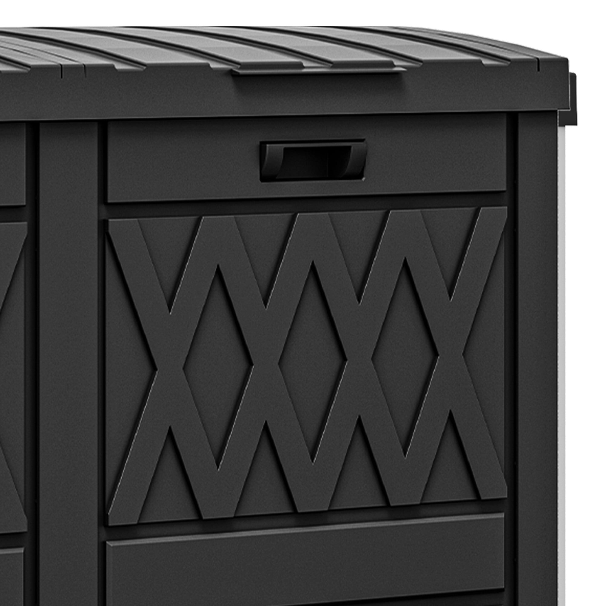 Uforic 66 Gallon Double Compartment Outdoor Trash Can, Waterproof Resin with Lid & Drip Tray, Black