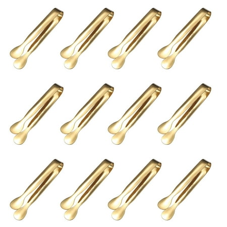 

12pcs/pack Stainless Steel Cake For Bar Mini Ice Tong Food Clip Sugar Party