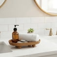 thumbnail image 5 of Wood Riser Tray Soap, Wood Pedestal Stand Kitchen Soap Tray Farmhouse Wooden Riser Stand for Kitchen Bathroom Counter Table Decor Plant Candle Vases Display (Brown, 7.87 x 4.72 x 1.77 inch), 5 of 8