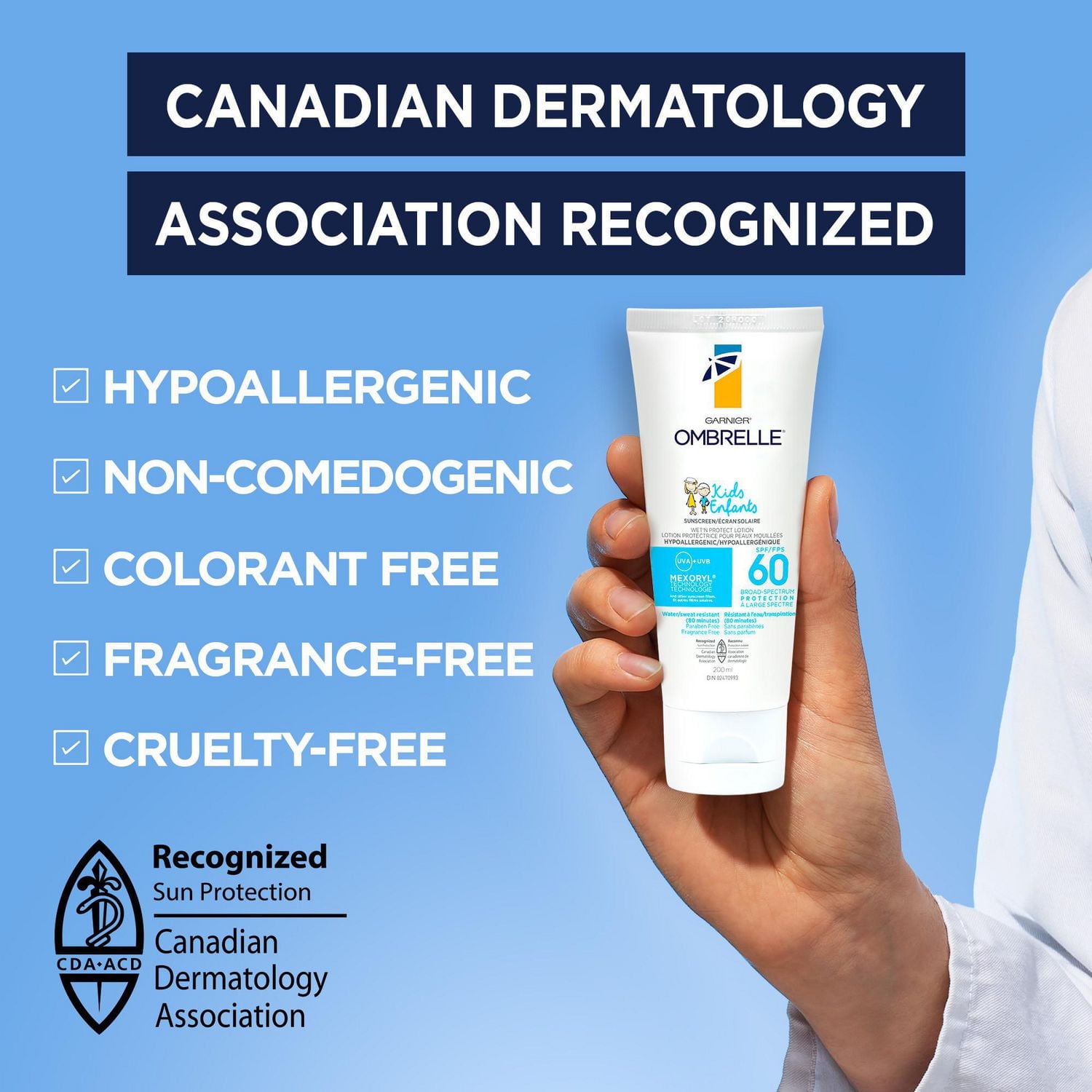 Garnier Ombrelle Enfants Lotion Protectrice pour peaux mouillées FPS 45, 90ml