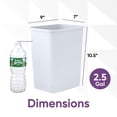 thumbnail image 2 of Superio Small 2.5 Gallon Plastic Trash Can, Waste Bin for Under Desk, Office, Bedroom, Bathroom- 10 Qt, (4, White), 2 of 5