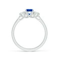 thumbnail image 2 of Angara Natural 0.6 Ct. Blue Sapphire with Diamond Classic Ring in Sterling Silver for Women (Ring Size: 9), 2 of 9