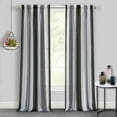 thumbnail image 2 of PowerSellerUSA Window Curtain Tight Woven 2-Pack Panels Light Filtering Rainbow Rod Pocket Drapes, 50W x 63L Inches Modern Elegant Design Semi Sheer Long Curtains for Room Decore, Black/Silver, 2 of 3