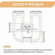 thumbnail image 4 of GR10q 4-Pin Bulb 28W 3500K Warm White, 2000LM, 2D Square CFL Compact Fluorescent 4 Pin Light Bulb, AC 220V, GR10q DD Flat Butterfly Bulb for Flush Cei, 4 of 5