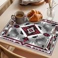 thumbnail image 3 of Red Grey Placemats Set of 8, White Bohemian Vintage Ethnic Texture Non-Slip Place Mats Washable Table Mats for Kitchen Dining Table Decorations Indoor/Outdoor, 3 of 9