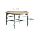 thumbnail image 5 of GDF Studio 31.5" Rustic Round Accent Coffee Table, Carved Wood Top with Vintage Metal Legs, Natural, 5 of 8