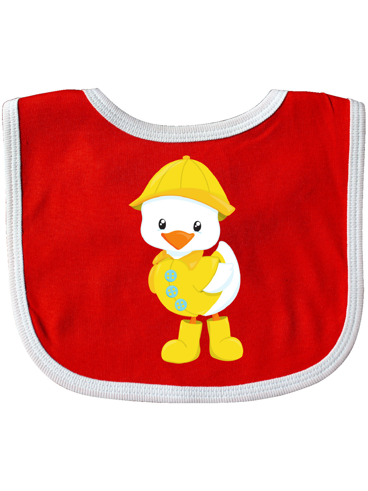 Cute Duck In Yellow Raincoat And Boots, Baby Duck Baby Bib Walmart