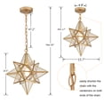 thumbnail image 2 of Moravian Star Pendant Lights Gold Finish Clear Glass Shade 16 Inches, 2 of 5