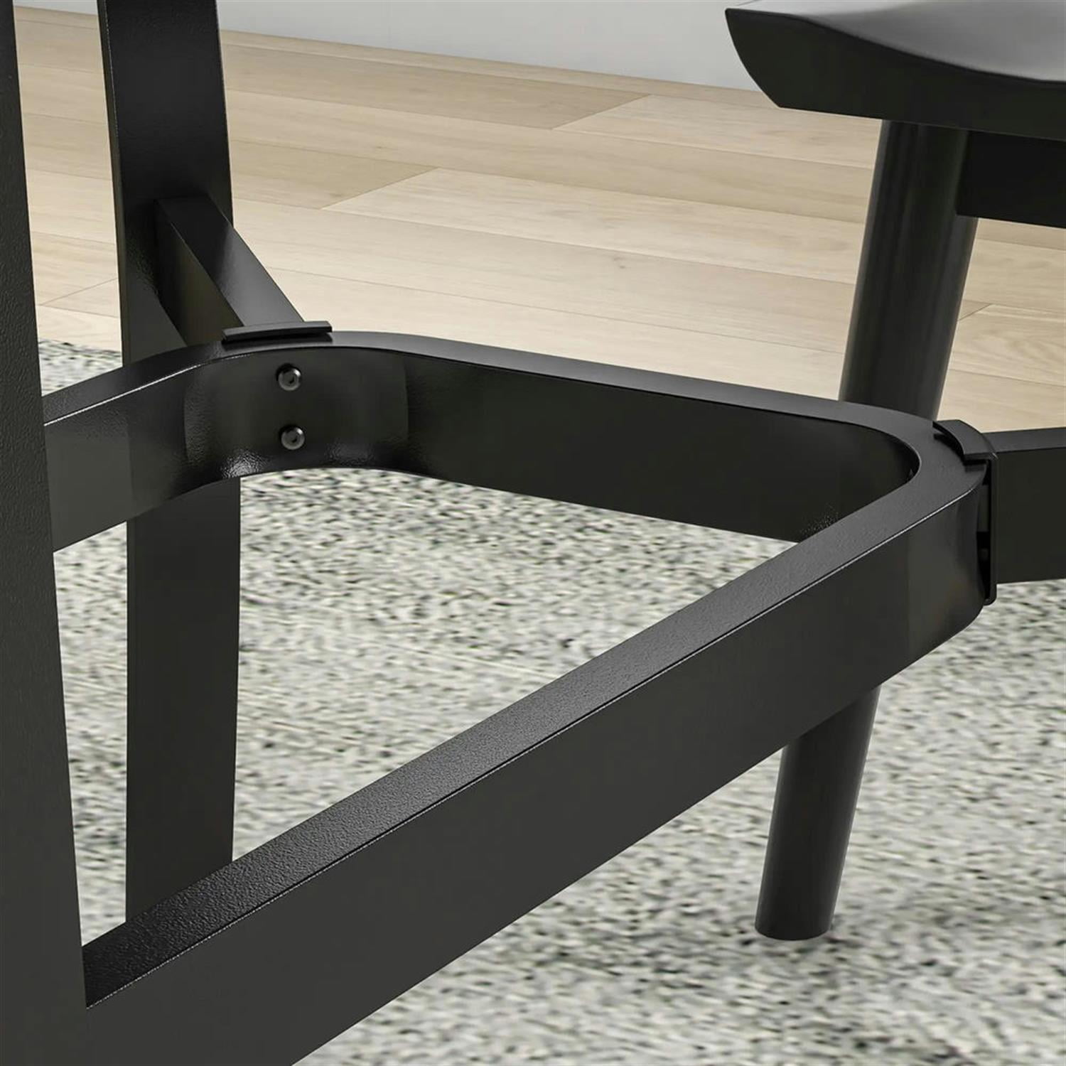 Demi Bonn 59" Outdoor Dining Tables, Steel Rectangular Patio Table for 4 to 6 People for Dining Room, Home Office, Garden, Black