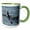 Green/White, variant on 3drose, an Orca Family Swimming Along Icy Strait, Alaska., 11oz Two-tone Green Mug