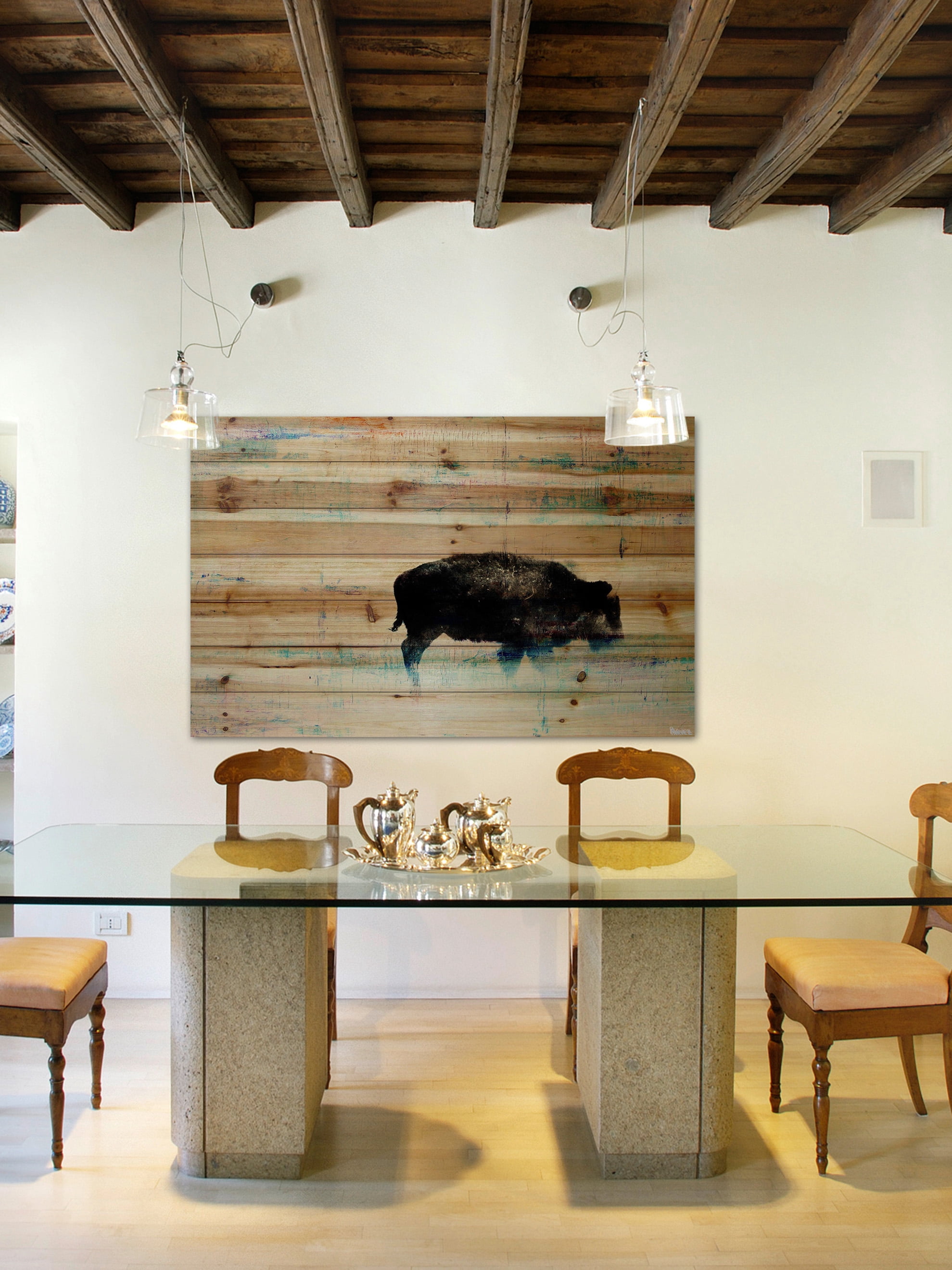 Parvez Taj The Buffalo Knows Pinewood Wall Art