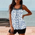 thumbnail image 6 of longantii Womens Tankini Bathing Suits Two Piece Bathing Suits Floral Print Blouson Tank Top Tummy Control Modest Swimsuits with High Waist Board Shorts Tankini Swimwear Light Blue L, 6 of 7