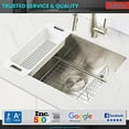 thumbnail image 2 of Zuhne Modena 23 Inch Undermount Deep Single Bowl 16 Gauge Stainless Steel Kitchen Sink, 2 of 3