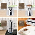 thumbnail image 2 of 2 Cup Thickened Moka Pot 304 Stainless Steel 100ml Italian Espresso Coffee Maker Stovetop CoffeeMakers Mocha Pot Percolator for Induction Stove Classic Cafe Makers Portable for Easy Brewing, 2 of 9