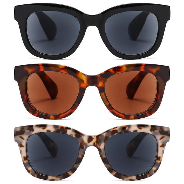 Gafas de sol Reader ZXYOO para mujer, protección UV400 +1,50, paquete de 3