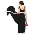 thumbnail image 4 of Women's Georgette Partywear Saree Ruffle Frill Sari with Readymade Blouse , Color: Black | Size: 46, 4 of 6