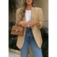 thumbnail image 4 of Blazer PRETTYGARDEN 2025 para mujer, casual, de negocios, color caqui, S, 4 of 6