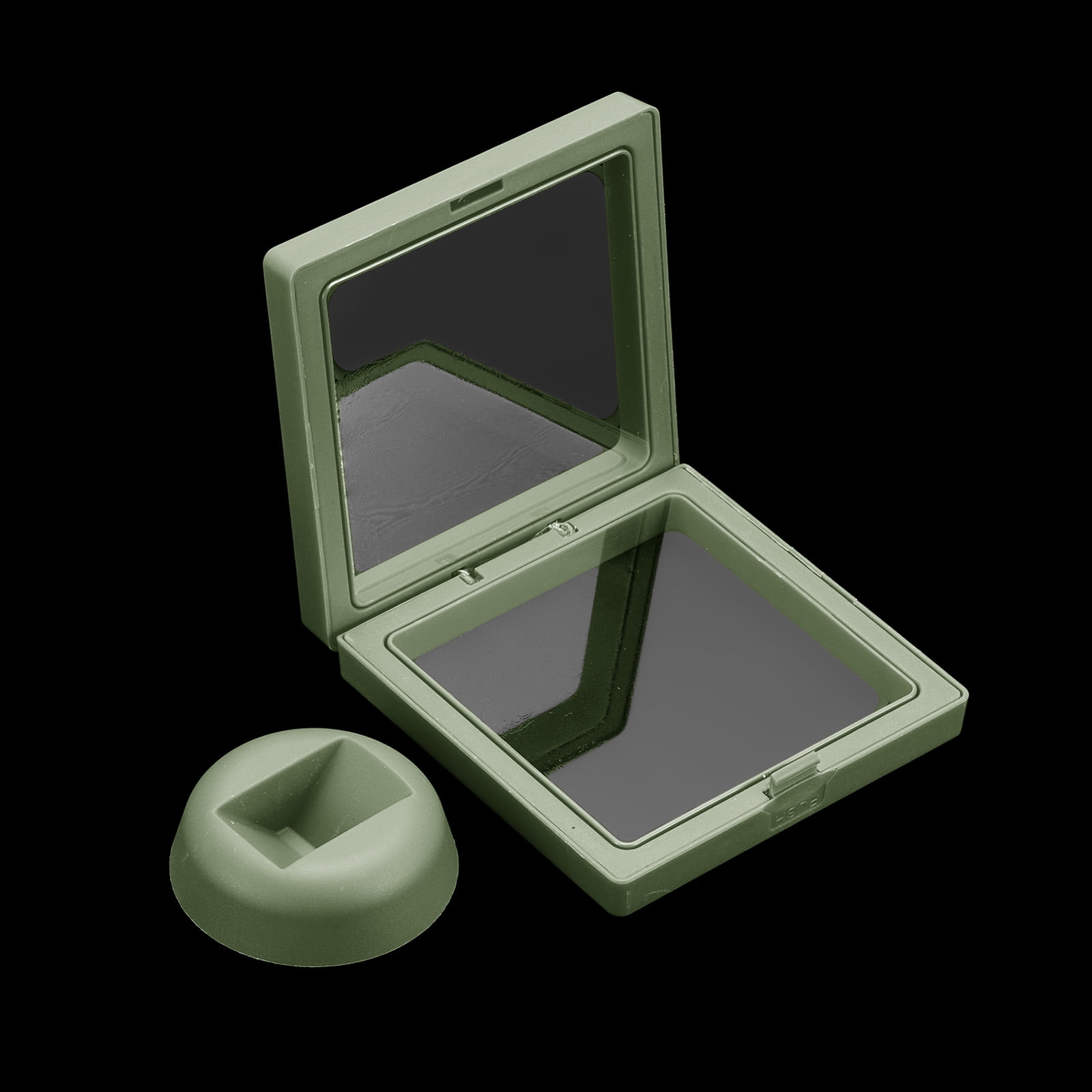 Unique Bargains 4Pcs Floating Frame Display Holder Stand 3.54" x 3.54" x 0.8" Green