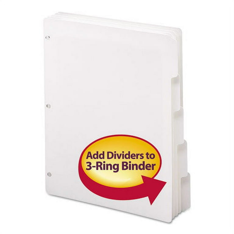 Three-Ring Binder Index Divider, 5-Tab, 11 x 8.5, White, 20 Sets Three-Ring Binder Index Divider, 5-Tab, 11 x 8.5, White, 20 Sets