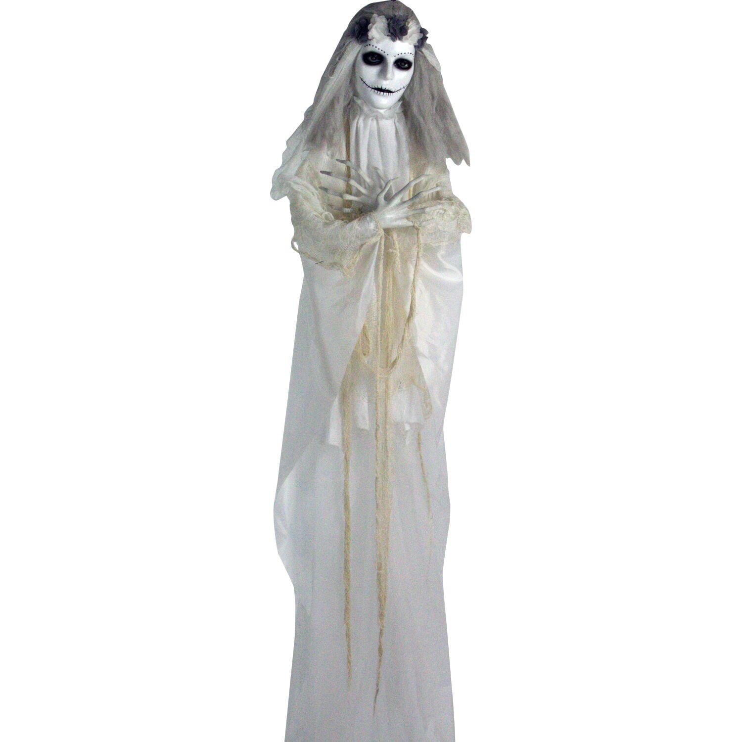 Haunted Hill Farm 6 ft Bride Animatronic with Lights and Sound, HHBRIDE-2FLSA