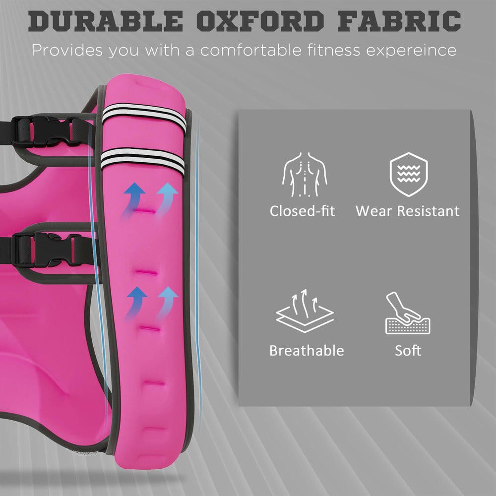 Resenkos 17.6 lbs. Body Weighted Vest with Pocket, Soft Skin-Friendly Fabric, Adjustable Running Gear, Pink