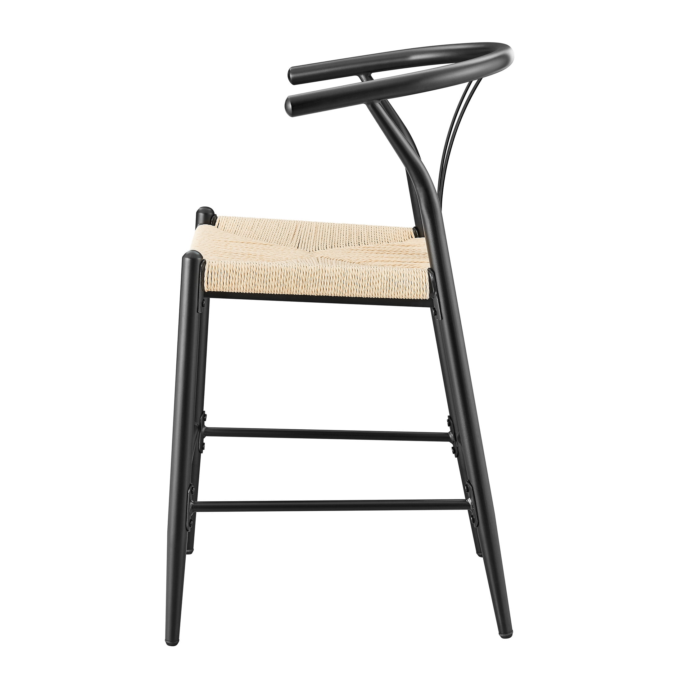 Better Homes & Gardens Springwood Wishbone Metal Counter Bar Stool, 2 Pack, Black Color for Indoor