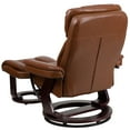 thumbnail image 6 of Flash Furniture Contemporary Multi-Position Recliner and Curved Ottoman with Swivel Wood Base in Vintage Faux Leather, 6 of 13