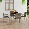 thumbnail image 1 of vidaXL Garden Chairs with Cushions 4 pcs Poly Rattan Grey, 1 of 5