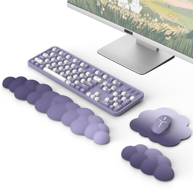 Set de Descanso para Muñeca MoKo Nube Ergonómico para Teclado y Ratón Morado