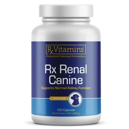 Rx Vitamins Rx Renal Canine Kidney Support for Dogs - Milk Thistle Extract, Green Tea, & Cordyceps Capsules for Dogs - Supplement - 120 ct