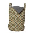 thumbnail image 1 of Retro Laundry Bag, Checkered Pattern with Diagonal Rhombus Blocks Simple Cells Tile, Hamper Basket with Handles Drawstring Closure for Laundromats, 13" x 19", Sky Blue Marigold, by Ambesonne, 1 of 4