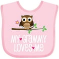 thumbnail image 3 of Inktastic My Grammy Loves Me Owl Girls Baby Bib, 3 of 4