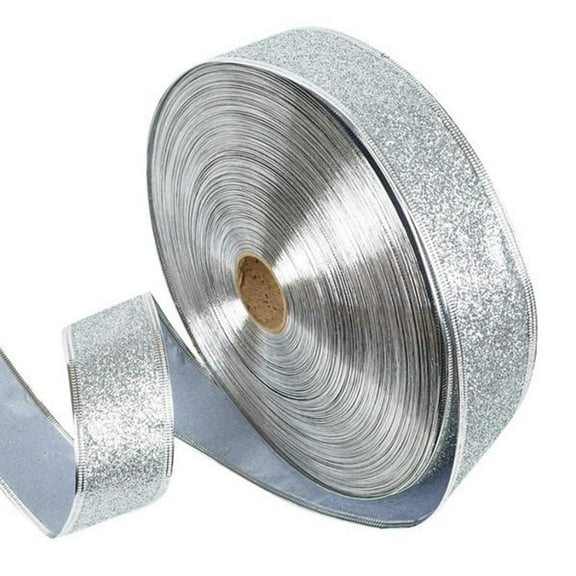 KAKOWELY Sparkling Glitter Mesh Ribbon Christmas Decorators present Wrapping 1Set 79 x 2In