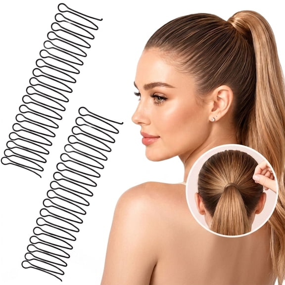 Flexible Invisible Grip Flyaway Hair Comb, U-Shaped Hair Finishing Comb for Women & Girls, Hair Styling Tool