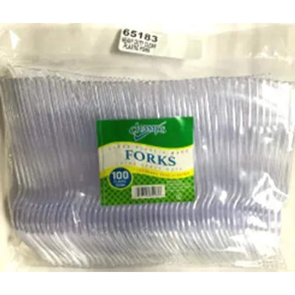 Champs Plastic Clear Fork Heavy Duty 100 ct lrg