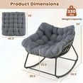 thumbnail image 3 of Costway 1 PCS Outdoor Rocking Chair Oversized Patio PE Wicker Egg Chair Rattan Lounge Chair Gray, 3 of 10