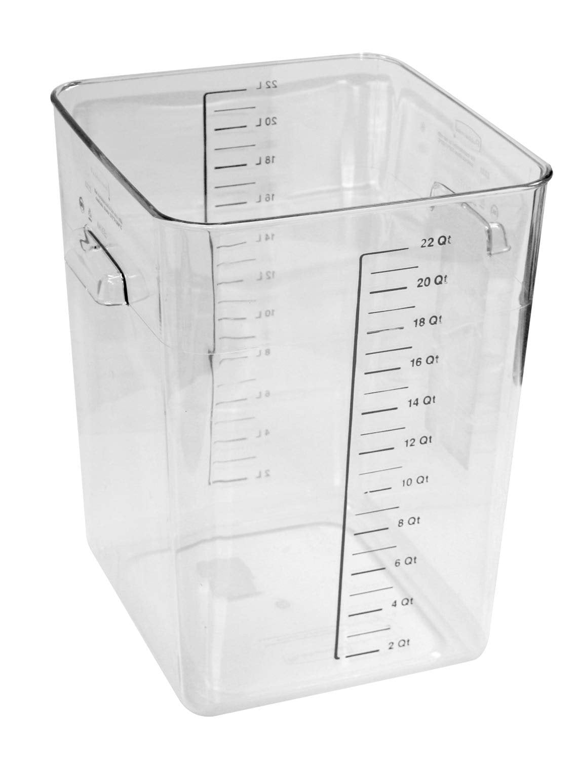 Rubbermaid Commercial Products Plastic Space Saving Square Food Storage  Container for Kitchen/Sous Vide/Food Prep, 12 Quart, Clear FG631200CLR
