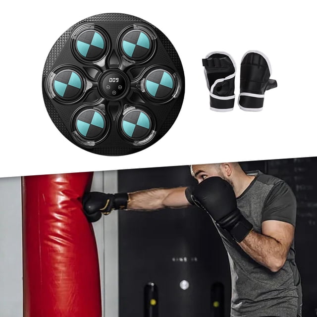 Máquina de boxeo Cola con guantes y objetivo de pared musical Sanda Verde negro
