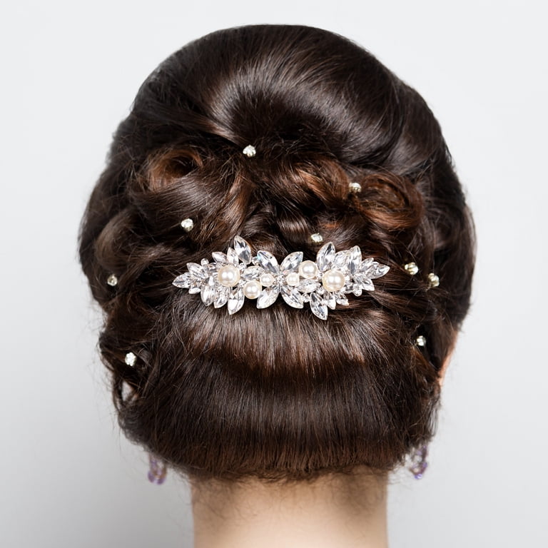 PATOPS Rhinestone Hair Clip, Pearl Barrette, 3.25 display picture 3