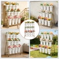 thumbnail image 7 of Studyset Flower Cart Display Stand with 12 Iron Buckets, 3 Layers Gold Metal Flower Bar Stand w/360° Swivel Wheels, Flower Display Stand for Weddings Garden Indoor Outdoor Patio Decor, 7 of 7