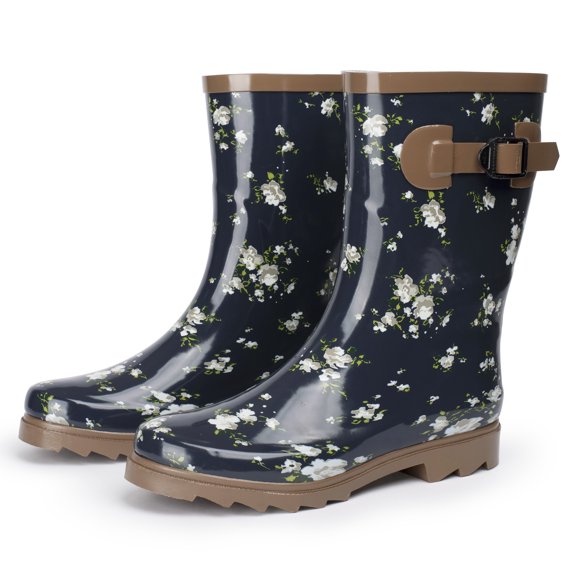Alpine Swiss Izzy Womens Waterproof Rain Boots Mid Calf Tall Rubber Garden Boots