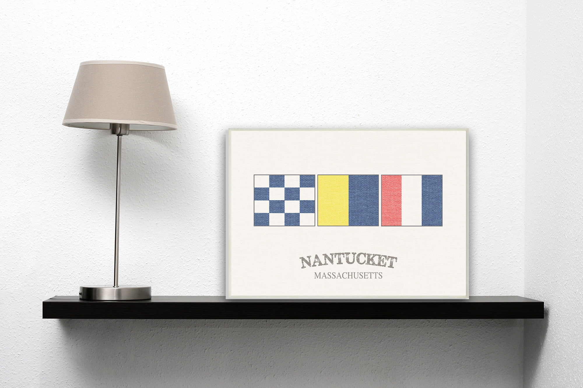 The Stupell Home Decor Collection Nantucket Nautical Flags Wall Plaque Art, 10 x 0.5 x 15