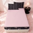 thumbnail image 4 of Erosebridal Cute Rainbow Zipper Twin Comforter Sets with Fitted Sheet and 2 Pillowcases, Cartoon Love Heart Zipper Bedding Set, Pink Reversible, Black Rainbow, Pink Reversible, 4 of 7
