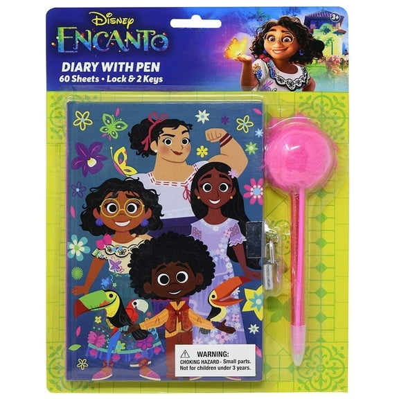 Disney Encanto Journal Diary with Lock Keys Pom Pom Pen Girls Ages 3 and Up