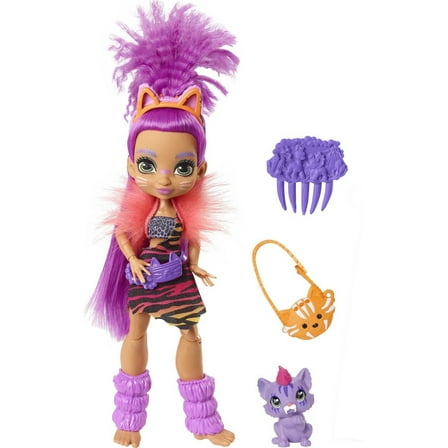 Cave Club Roaralai Doll (8 - 10-Inch) Prehistoric Fashion Doll with Dinosaur Pet