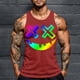thumbnail image 1 of Camiseta sin mangas de cuello redondo para hombre, con estampado de Halloween, cuello redondo, estilo informal, deportiva, para hombre, 1 of 5