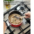 thumbnail image 4 of Cook N Home Non Stick Sauce Pan, 2 Quarts Saucepan with Glass Lid, Nonstick Small Multi-purpose Pot, Milk Chocolate Aluminum Cooking Pot Pan with Stay-Cool Handle, Marble Red, 4 of 6