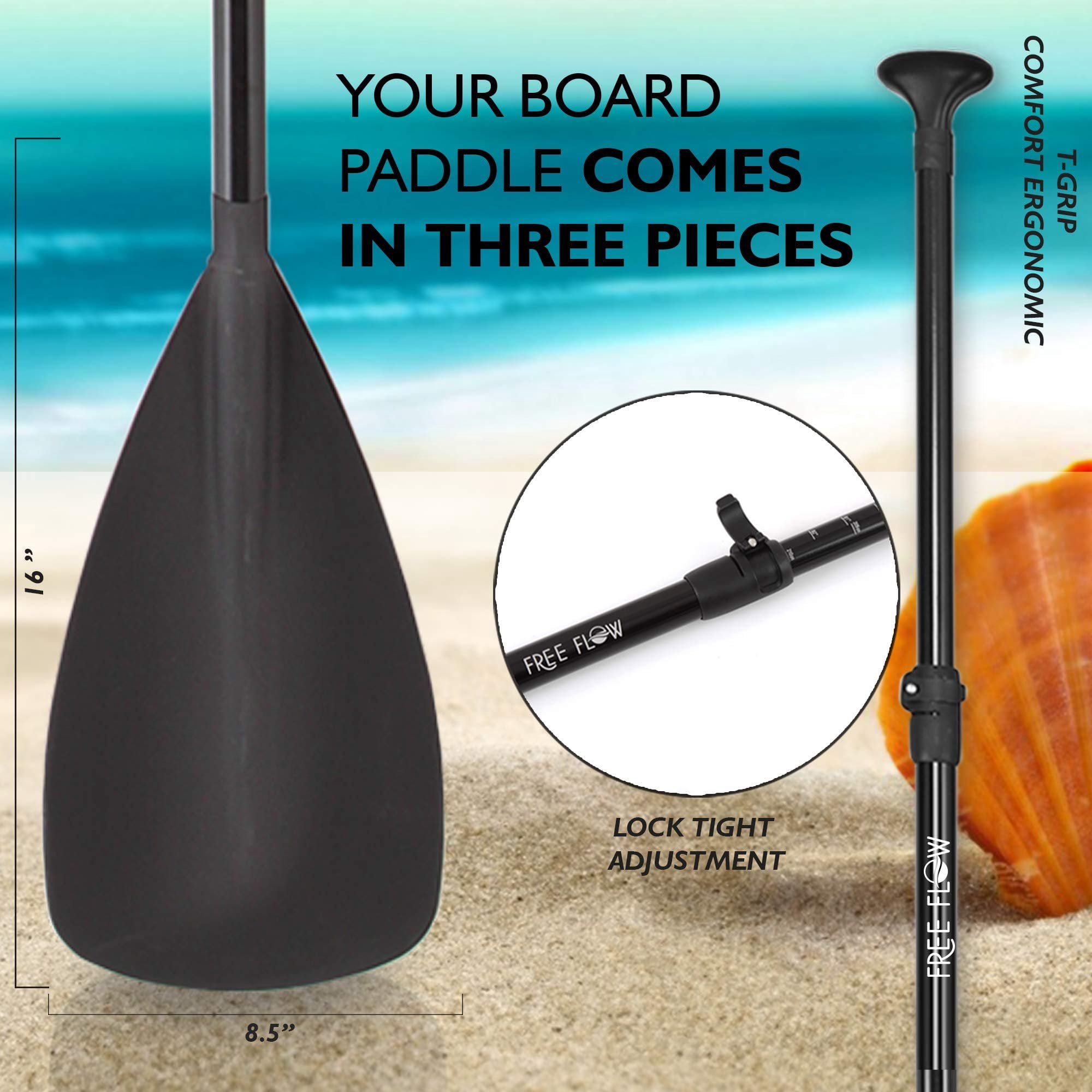 SereneLife Set of 2 Inflatable Stand Up Paddle Boards - 10 Standup SUP Paddle Boards with Manual Air Pump, Safety Leash, Paddleboard Repair Kit, Storage Bag - 275 lbs. Capacity